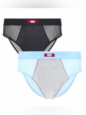 NWT - Modal & Mesh High Cut Cheeky Underwear Panties, 2 Pack